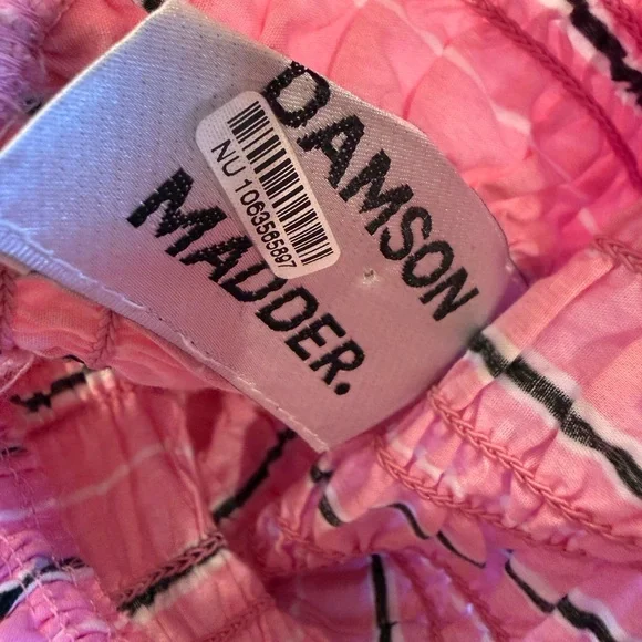 DAMSON MADDER Mia Midi Dress in Pink Stripe Bow Tie UK 10 US 6 - Picture 7 of 11